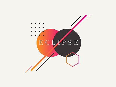 Eclipse abstract album art gradient grid hexagon minimal moon music shapes sun