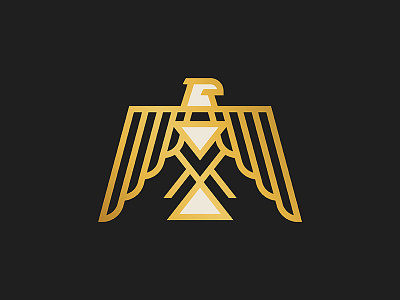 Thunderbird bird eagle gold icon illustration logo minimal monoline native thunderbird