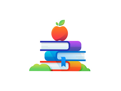 Educating to empower apple books education gradient grass health healthcare hixme icon illustration shadow