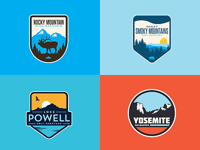 Natl. Park patch badge icon illustration logo mountain national park outdoors patch race shirt