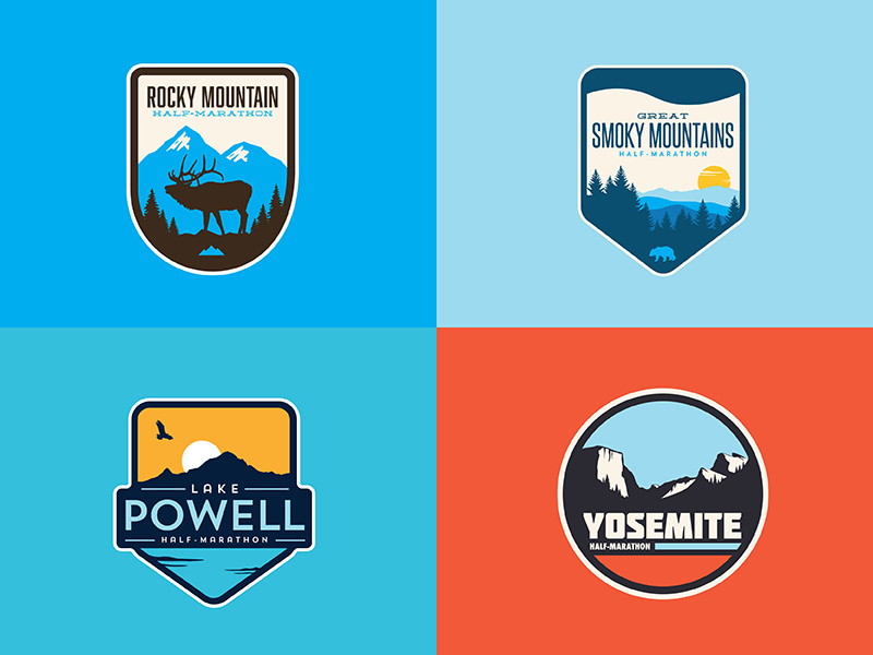 Natl. Park patch shirt race national park mountain outdoors illustration icon logo badge patch
