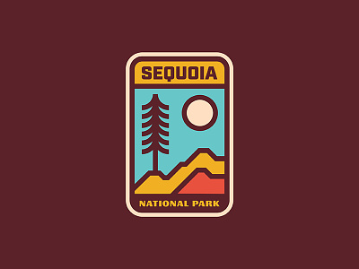 Sequoia National Park badge minimal mountain nature park patch retro sequoia tree vintage