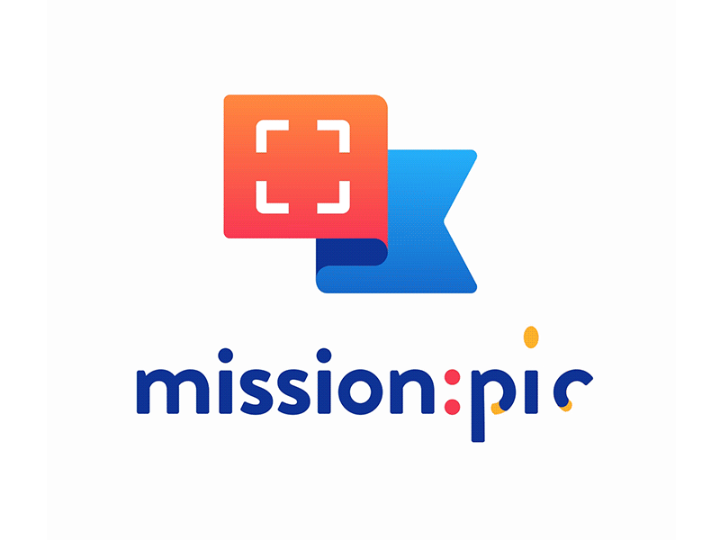 Mission:pic app branding flag gradient logo mission motion photo photography pic ui ux