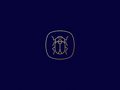 Simple Scarab beetle branding design foil geometric gold icon line logo minimal scarab