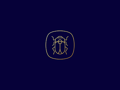 Simple Scarab beetle branding design foil geometric gold icon line logo minimal scarab