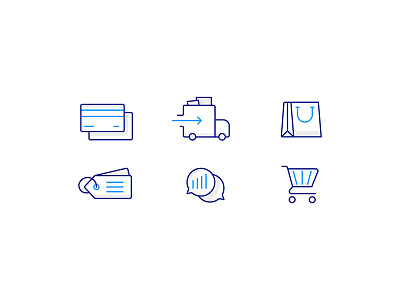 Ecommerce cart chat credit card delivery ecommerce icon illustration shopping bag tag