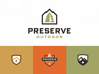 Preserve outdoor bade branding crest logo minimal mountain nature outdoors patagonia preserve tactical tree