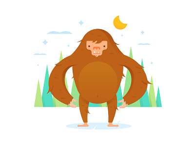 Squatch bigfoot icon iconography illustration illustrator mythology nature outdoor sasquatch tree