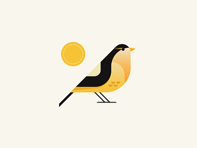 Finch bird branch cardinal icon iconography illustration illustrator minimal nature tree