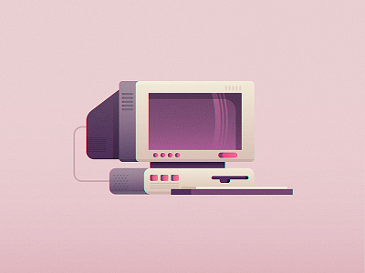 Oregon Trail Machine apple computer icon illustration retro screen shadow