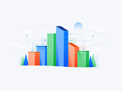 City Tech animation business city cloud data icon illustration minimal skyscraper tech