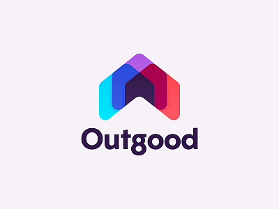 Outgood abstract charity color gradient help logo minimal overlap shape typography