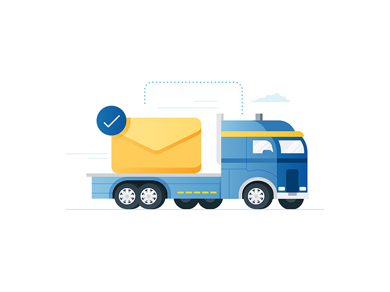 Carmax - Email Sent vehicle travel send cloud semi ux ui app illustration icon email truck