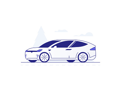 Model X auto avinew car icon iconography illustration insurance model x tesla ui ux