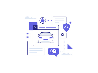 Avinew App app auto car icon illustration insurance savings technology tesla