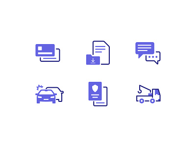 Auto Insurance icons accident autonomous chat claims iconography icons insurance minimal minimalist support tow truck