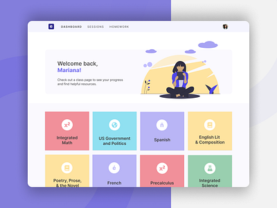 Emile Student Dashboard dashboard desktop ui education app education ui figma learning remote learning student