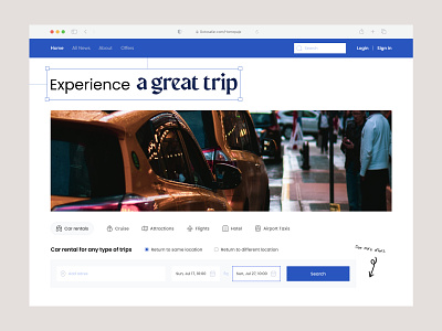 Go to trip 🌏 airport taxis attractions book day off echo flights holiday home page hotel rent rent a car reserve travel guide traveller trip ui uidesign vacation web web design