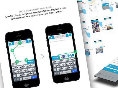 Case Study checkin ios mobile process update user flows wireframes