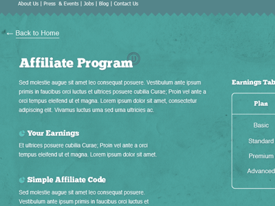 Affiliate Program Page affiliate teal texture