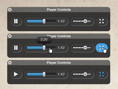 Player Controls Panel app controls desktop panel player ui