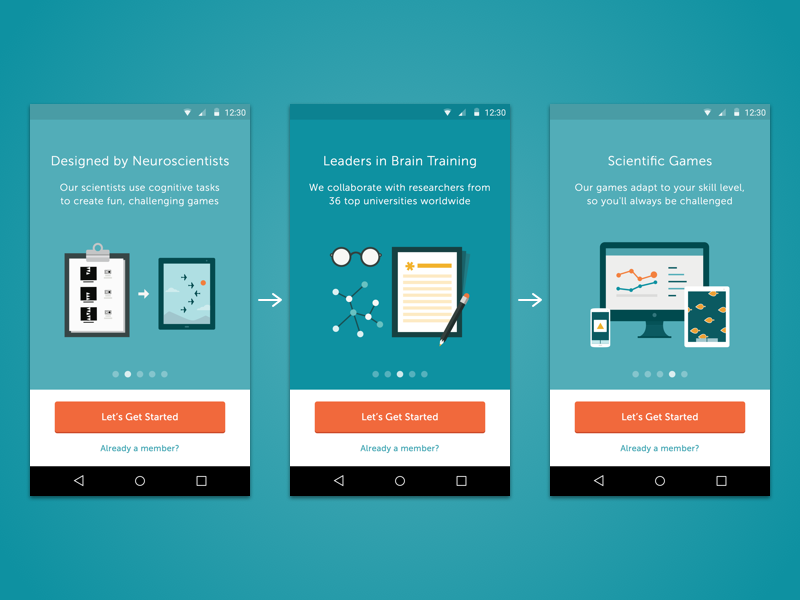 Lumosity Android Carousel by Derek Bender on Dribbble