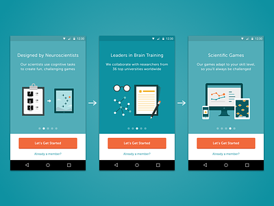 Lumosity Android Carousel android carousel lumosity mobile onboarding
