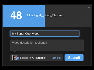 Video Upload Widget loading uploader video widget