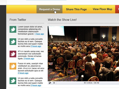 Conference Portal dashboard social twitter ui