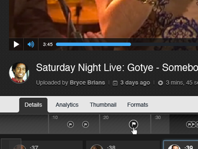 Video Title and Timeline avatar meta notes tabs timeline video
