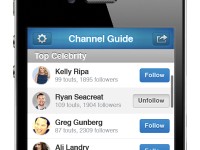 Channel Guide follow iphone list