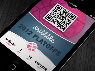 iOS 6 Dribbble Passcard apple debut dribbble invite iphone passcard photoshop qr retina