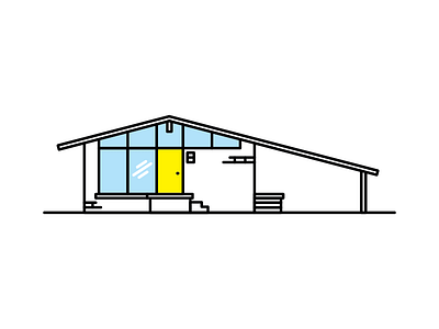 Mi Casa architecture home house illustration line mid century stroke weight