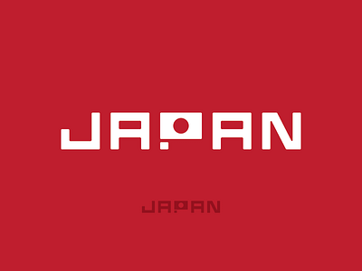 Japan flag letterforms logotype rebound red typography white