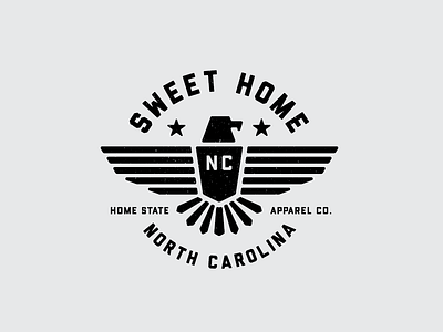 Sweet Home Carolina design eagle icon illustration shirt tee typography vector