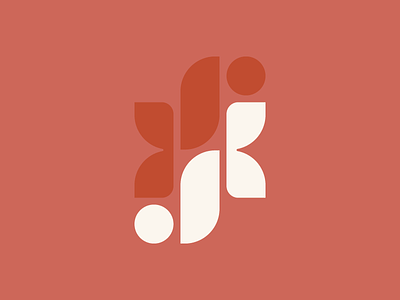 JK Monogram illustration j k letterforms monogram typography vector vintage