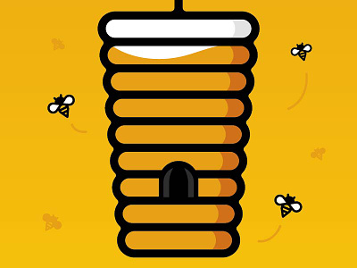 (BEE)R. beer bees branding honey identity illustration pint glass yellow