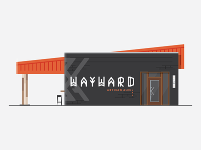 Wayward II beer black brand branding brewery building identity logo orange typography white