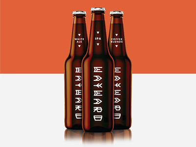 Wayward III beer black bottle brand branding brewery identity logo orange typography white