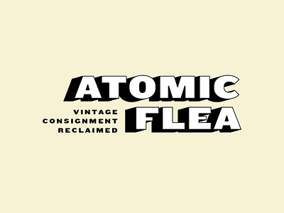 Atomic Flea apparel black brand branding clothing identity logo typography vintage white