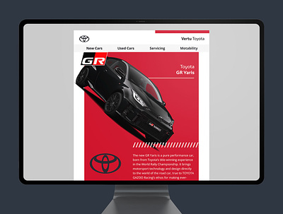 Vertu Toyota - Toyota GR Yaris Email automotive car design email design graphic design toyota ui ux