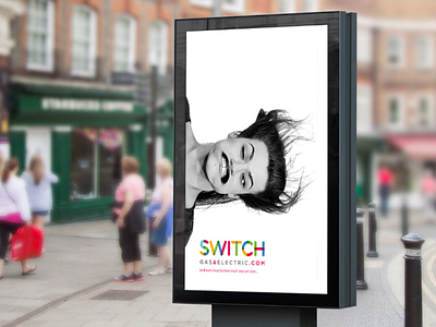 Switch Energy ad adcept advert advertising billboard graphic design minimal monochrome photography playful print design simple