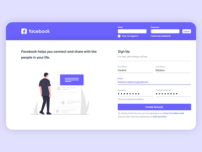 Sign Up - Facebook Redesign