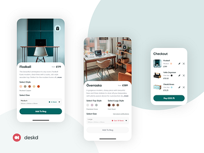 Deskd - Buy Desk With Ease app design branding design ecommence ui ux