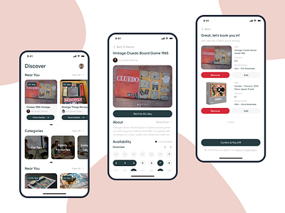 Boared - Game Rental Platform adobexd app app design availability calendar calendar ui cards creative design ecommerce shop ui