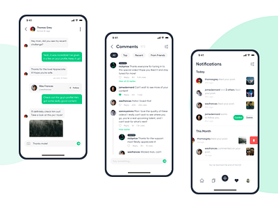 Chat, Conversations & Notifications adobexd app app design chat comments design notification ui