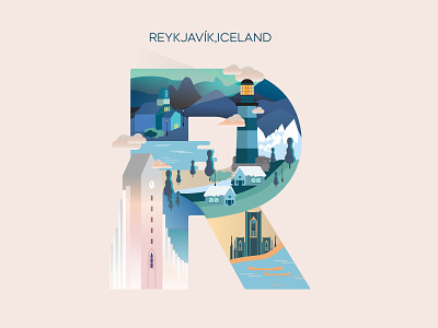 Reykjavik, Iceland december design graphicdesign iceland illustrations illustrator inspiration landmarks reykjavik vector