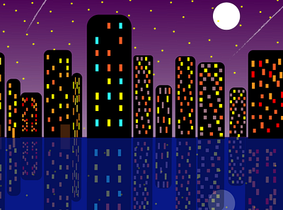 The night city design illustration nightcity