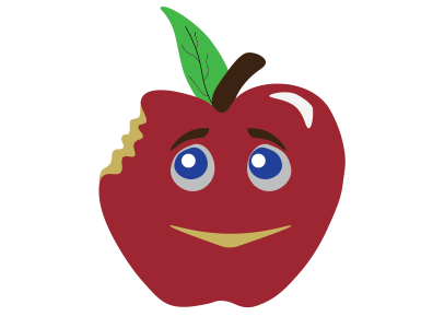 poor apple apple design illustration red