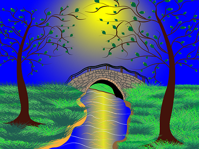 love bridge design illustration water